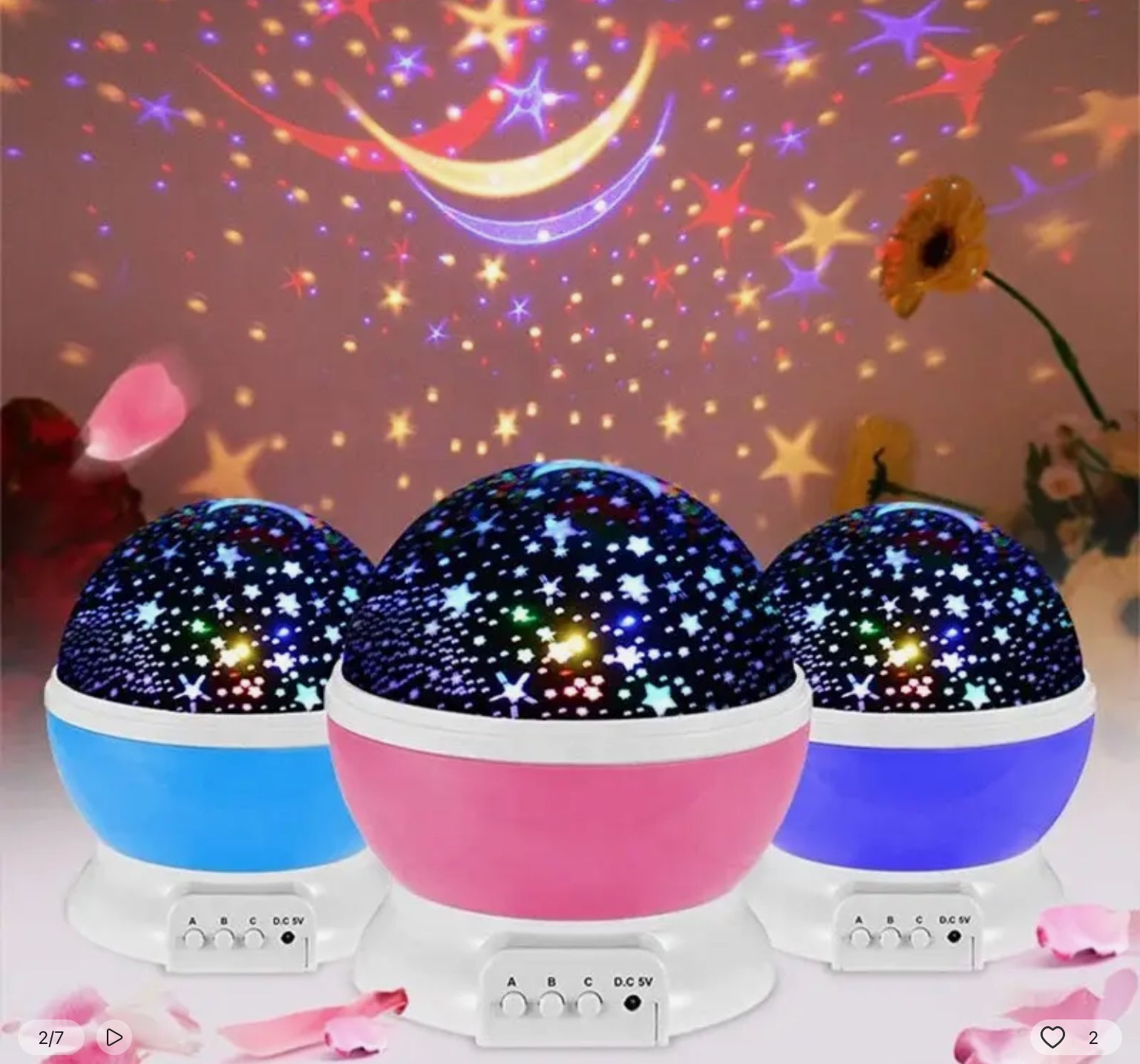 Proyector galaxia LED 360 luz nocturna estrellas
