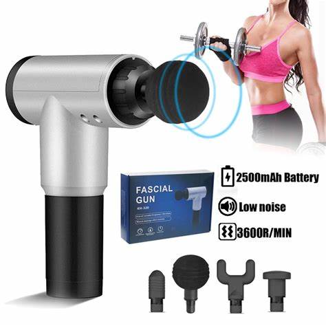 Pistola de masaje muscular premium con 4 cabezales