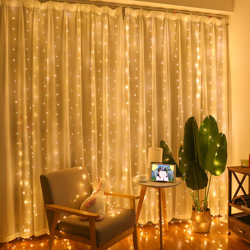 Luces de cortina LED cálidas ambiente cozy