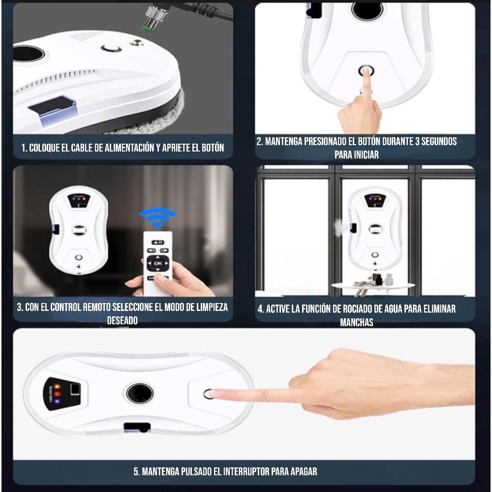 Robot limpiavidrios con control remoto