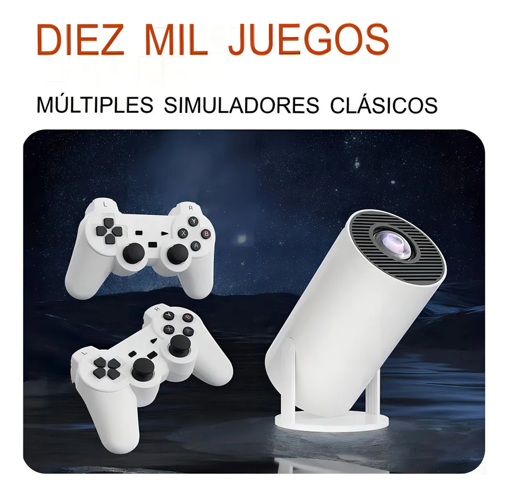 Proyector gamer consola retro 2 controles